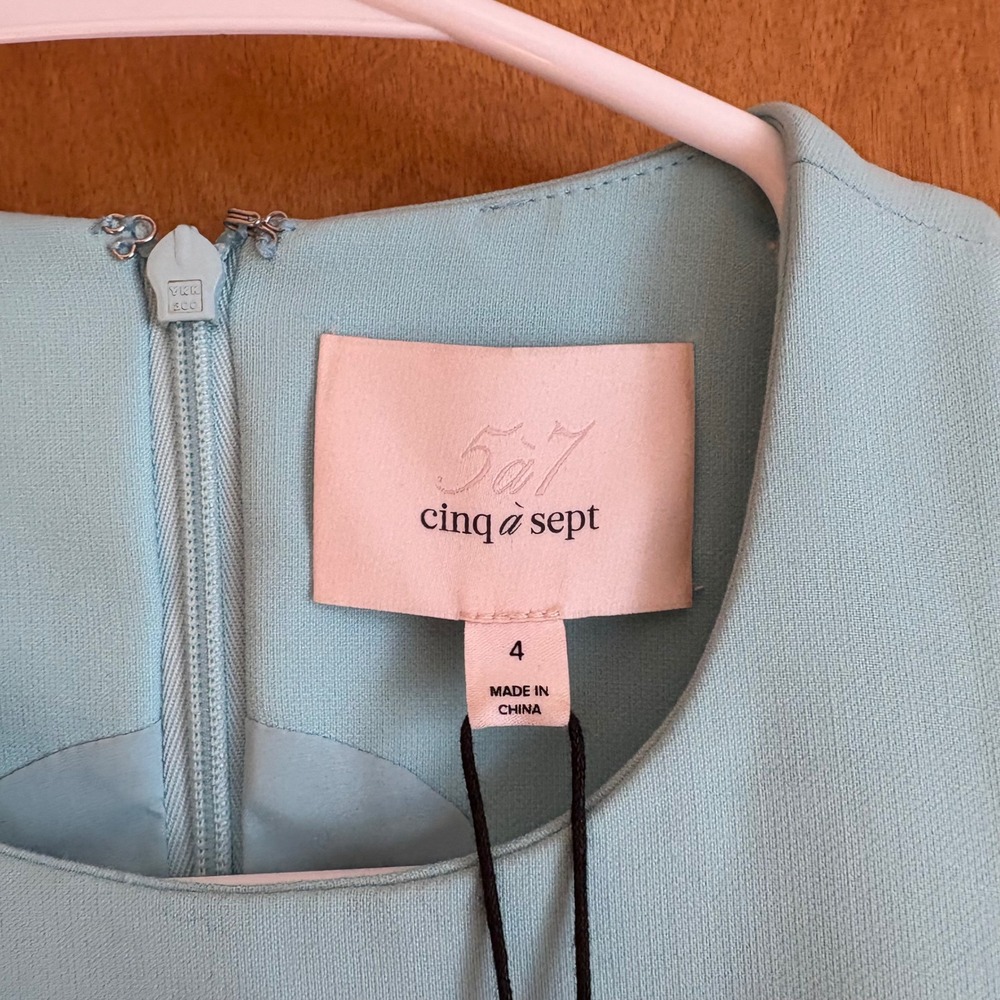 Cinq Sept Windsor Dress Aqua Blue Sleeveless Tie Waist Cocktail‎ Size 4 - Picture 7 of 13